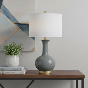 HomeRoots 22" Gold Table Lamp - LED-Compatible Globe Shade for Modern Elegance in Any Room Decor Style 716137