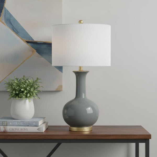 HomeRoots 22" Gold Table Lamp - LED-Compatible Globe Shade for Modern Elegance in Any Room Decor Style 716137