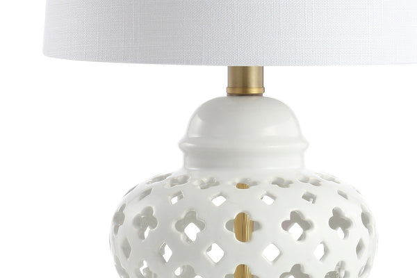 HomeRoots 30" Clear Crystal Table Lamp with Light Gray Linen Shade - Modern Glam Accent for Any Room 716140