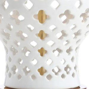 HomeRoots 30" Clear Crystal Table Lamp with Light Gray Linen Shade - Modern Glam Accent for Any Room 716140