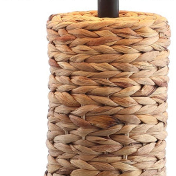 Set of Two Drum Shade Bedside Lamps in Natural Tones for Modern Bedroom Decor