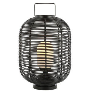 HomeRoots 22" Clear Round Table Lamp LED - Stylish Linen Drum Shade for Cozy Lighting in Any Room 716148