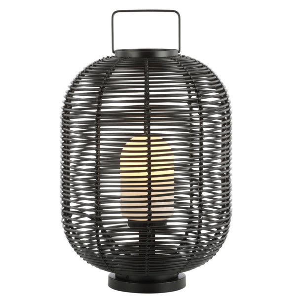 HomeRoots 22" Clear Round Table Lamp LED - Stylish Linen Drum Shade for Cozy Lighting in Any Room 716148
