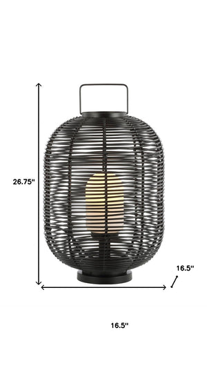 HomeRoots 22" Clear Round Table Lamp LED - Stylish Linen Drum Shade for Cozy Lighting in Any Room 716148