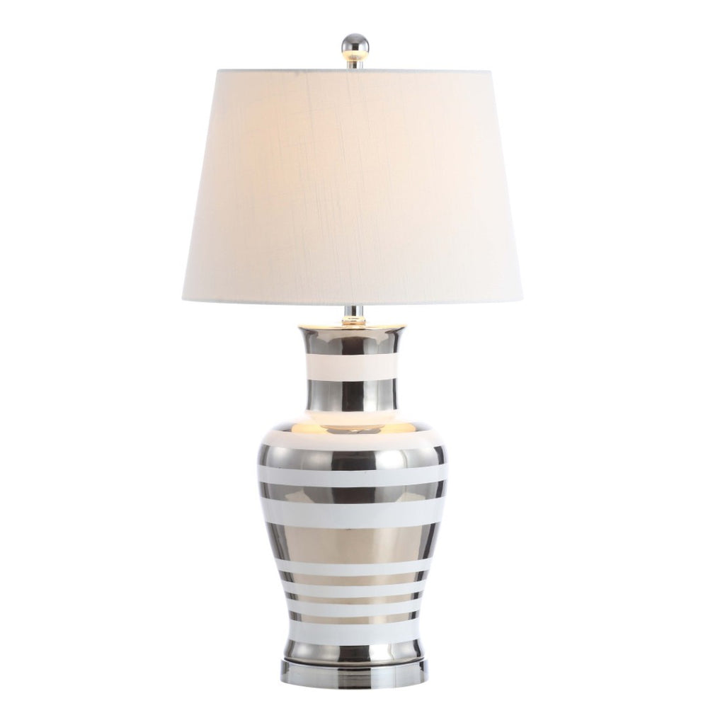 HomeRoots 21" Gold Urn Table Lamp - Elegant LED Design with White Linen Shade for Chic Home Lighting Solutions 716153