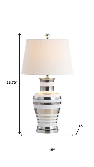 HomeRoots 21" Gold Urn Table Lamp - Elegant LED Design with White Linen Shade for Chic Home Lighting Solutions 716153