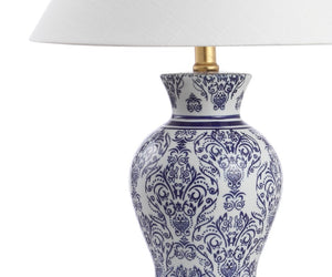 Set of Two Glass Table Lamps with Empire Shades for Living Room or Bedroom Decor