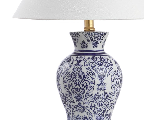 Set of Two Glass Table Lamps with Empire Shades for Living Room or Bedroom Decor