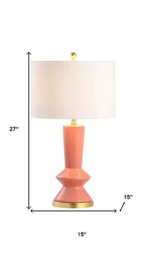 HomeRoots 27" Gold Novelty Table Lamp - Elegant LED with White Linen Shade for Modern & Classic Decor Styles 716157