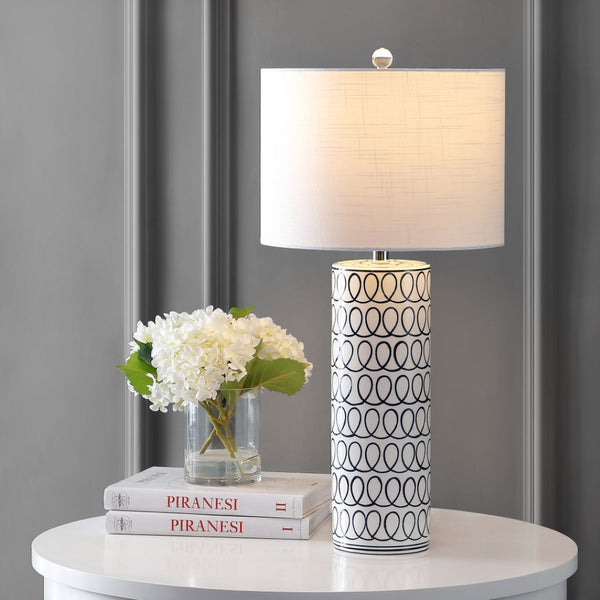 HomeRoots 32" Clear Table Lamp - Elegant Empire Shade for Modern Living Room, Bedroom & Office Decor 716162