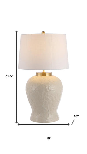 HomeRoots 33" Gold Contemporary Table Lamp with White Empire Shade for Stylish Ambient Lighting Decor 716163