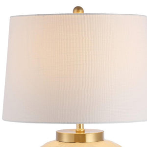 HomeRoots 33" Gold Contemporary Table Lamp with White Empire Shade for Stylish Ambient Lighting Decor 716163
