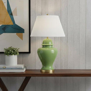HomeRoots 33" Gold Novelty Table Lamp - Elegant LED Design with Empire Shade for Modern Home Decor Essentials 716164