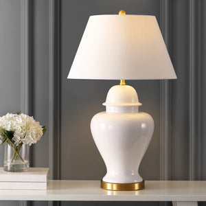 HomeRoots Set of Two 23" Clear Novelty Table Lamps with Elegant Empire Shades for Modern Home Decor Lighting 716165