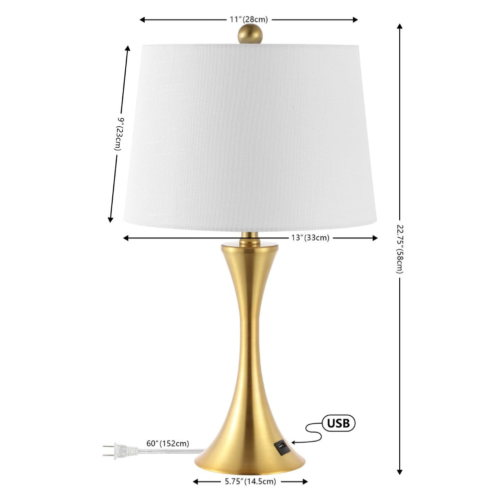 HomeRoots 25" Clear Acrylic Table Lamp Set with White Linen Drum Shade - Modern Lighting for Any Room! 716169
