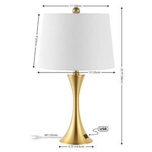 HomeRoots 25" Clear Acrylic Table Lamp Set with White Linen Drum Shade - Modern Lighting for Any Room! 716169