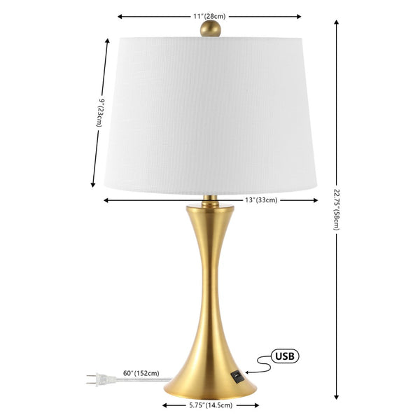 HomeRoots 25" Clear Acrylic Table Lamp Set with White Linen Drum Shade - Modern Lighting for Any Room! 716169