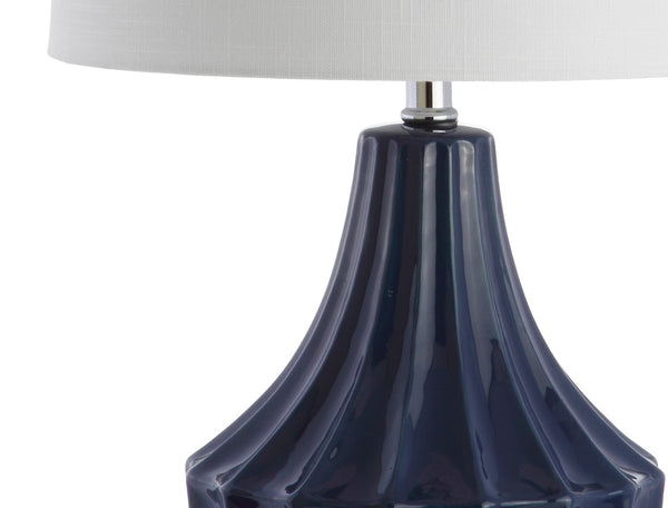 HomeRoots 25" Clear Novelty Table Lamp - Modern Acrylic Base With Soft White Linen Drum Shade for Any Room 716170