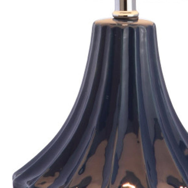 HomeRoots 25" Clear Novelty Table Lamp - Modern Acrylic Base With Soft White Linen Drum Shade for Any Room 716170