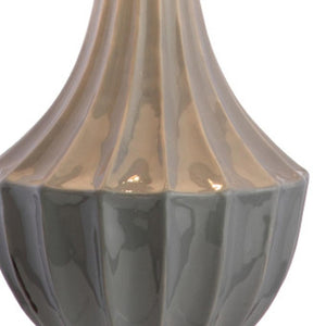 HomeRoots 25" Clear Acrylic Table Lamp with White Drum Shade - Modern Design & Built-in Outlet for Convenience 716171