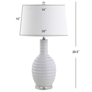 HomeRoots 32" Silver Table Lamp with Drum Shade - LED-Ready, Modern Design for Elegant Home Lighting 716174