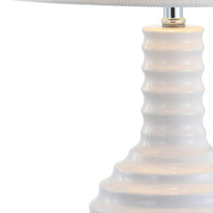 HomeRoots 32" Silver Table Lamp with Drum Shade - LED-Ready, Modern Design for Elegant Home Lighting 716174