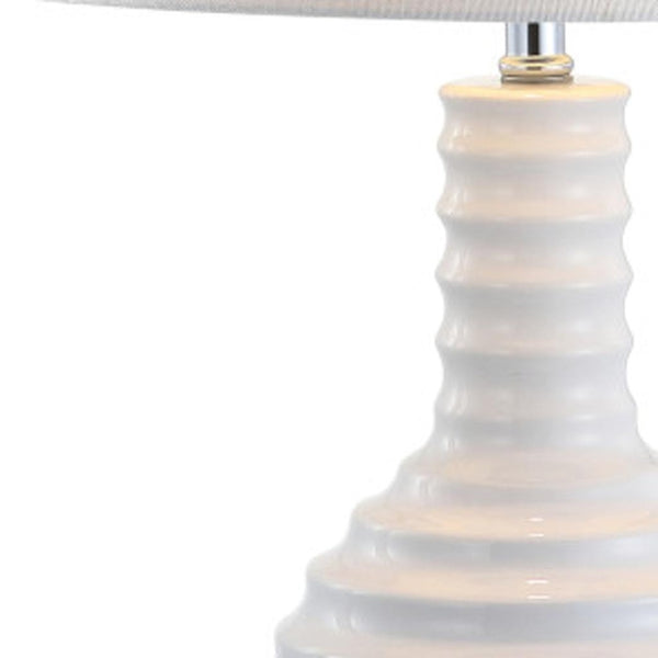 HomeRoots 32" Silver Table Lamp with Drum Shade - LED-Ready, Modern Design for Elegant Home Lighting 716174