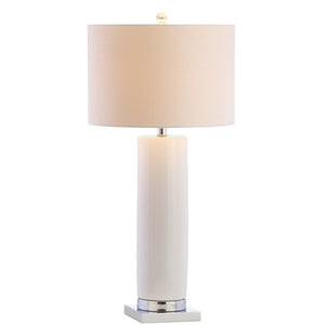 32 Inch Novelty Table Lamp with Drum Shade for Glam Elegant Living Room or Bedroom Decor