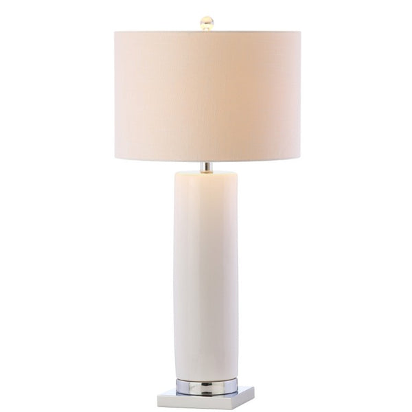 32 Inch Novelty Table Lamp with Drum Shade for Glam Elegant Living Room or Bedroom Decor