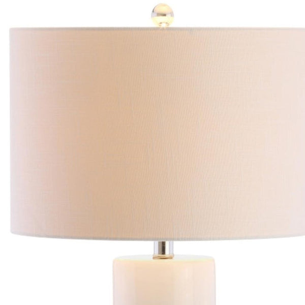 32 Inch Novelty Table Lamp with Drum Shade for Glam Elegant Living Room or Bedroom Decor