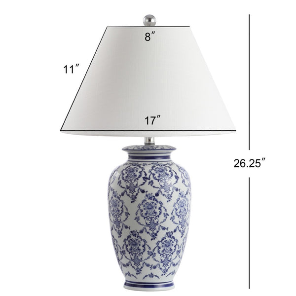 HomeRoots 24" Clear Table Lamp - Modern LED Design with White Drum Shade for Warm Ambiance in Any Room 716182