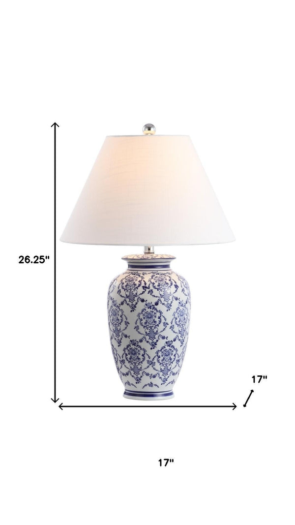 HomeRoots 24" Clear Table Lamp - Modern LED Design with White Drum Shade for Warm Ambiance in Any Room 716182