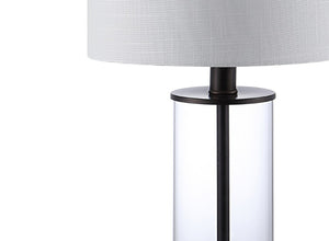 Set of Two Antiqued Bronze Usb Charging Table Lamps with Classic Drum Shades