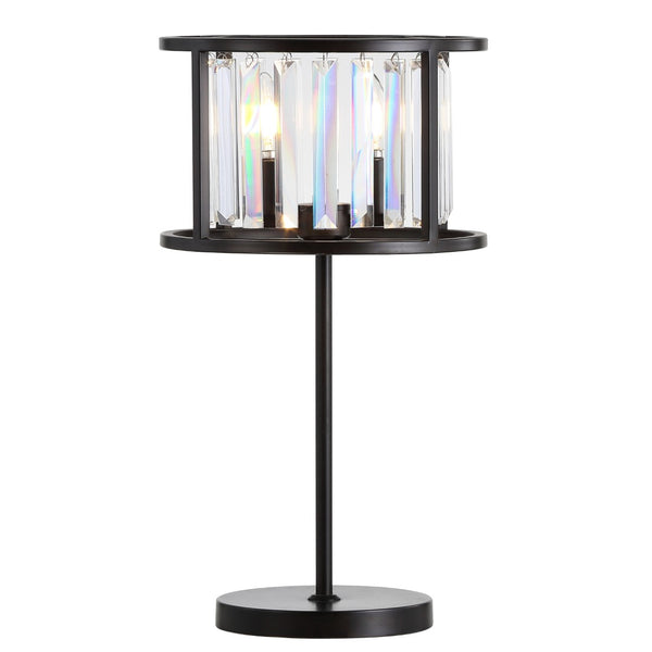 HomeRoots 9" Natural Wood Geometric Table Lamp with Cylinder Shade - Stylish, Modern Design for Any Space 716188