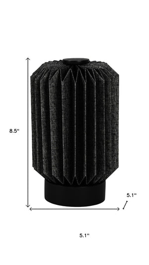 9 Inch Geometric Patterned Bedside Table Lamp with Cylindrical Shade for Modern Decor