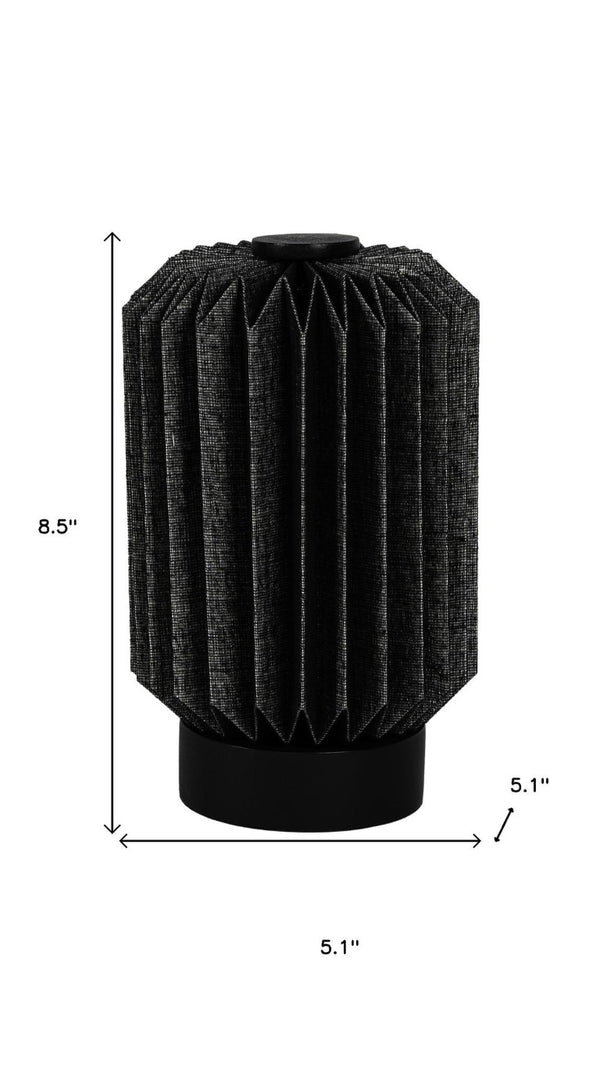 9 Inch Geometric Patterned Bedside Table Lamp with Cylindrical Shade for Modern Decor