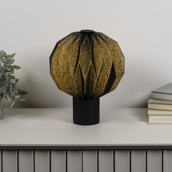 HomeRoots 11" Natural Geometric Table Lamp - Modern LED Globe Shade with Solid Wood Base for Any Room Décor 716190