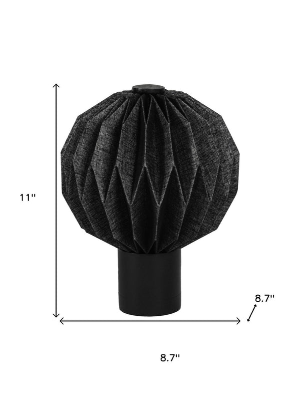 HomeRoots 11" Natural Geometric Table Lamp - Modern LED Globe Shade with Solid Wood Base for Any Room Décor 716190