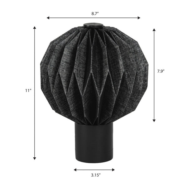 HomeRoots 11" Natural Geometric Table Lamp - Modern LED Globe Shade with Solid Wood Base for Any Room Décor 716190