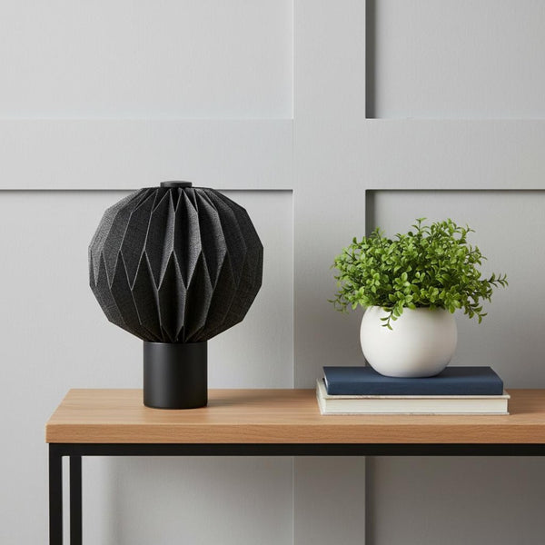 HomeRoots 11" Natural Geometric Table Lamp - Modern LED Globe Shade with Solid Wood Base for Any Room Décor 716190