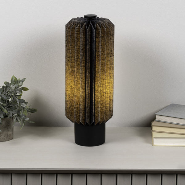 HomeRoots 16" Natural Geometric Table Lamp - Modern LED Light with Chic Cylinder Shade for Stylish Interiors 716192