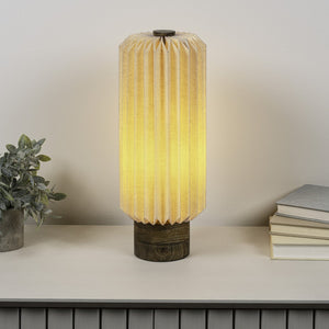 HomeRoots 16" Natural Geometric Table Lamp – Stylish LED Dome Shade for Modern Homes, Warm Glow & Versatile Use 716194