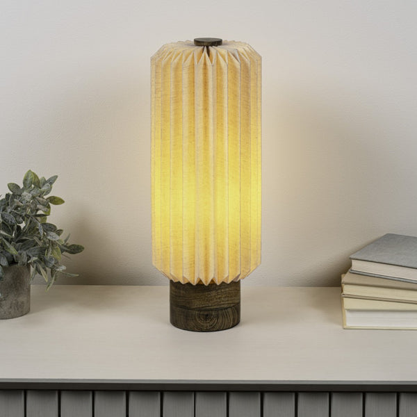 HomeRoots 16" Natural Geometric Table Lamp – Stylish LED Dome Shade for Modern Homes, Warm Glow & Versatile Use 716194