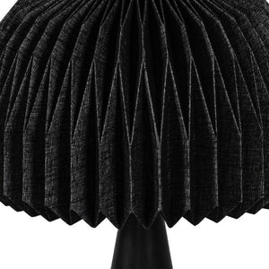 16 Inch Black Ribbed Dome Table Lamp Modern Geometric Accent for Bedside Nightstand