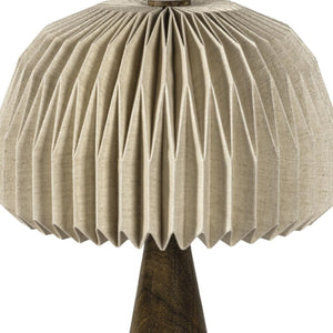HomeRoots 13" Clear Geometric Table Lamp - Modern LED Illumination with Off-White Cylinder Shade for Any Room 716195