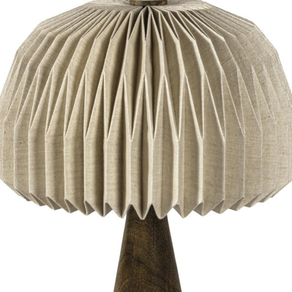 HomeRoots 13" Clear Geometric Table Lamp - Modern LED Illumination with Off-White Cylinder Shade for Any Room 716195