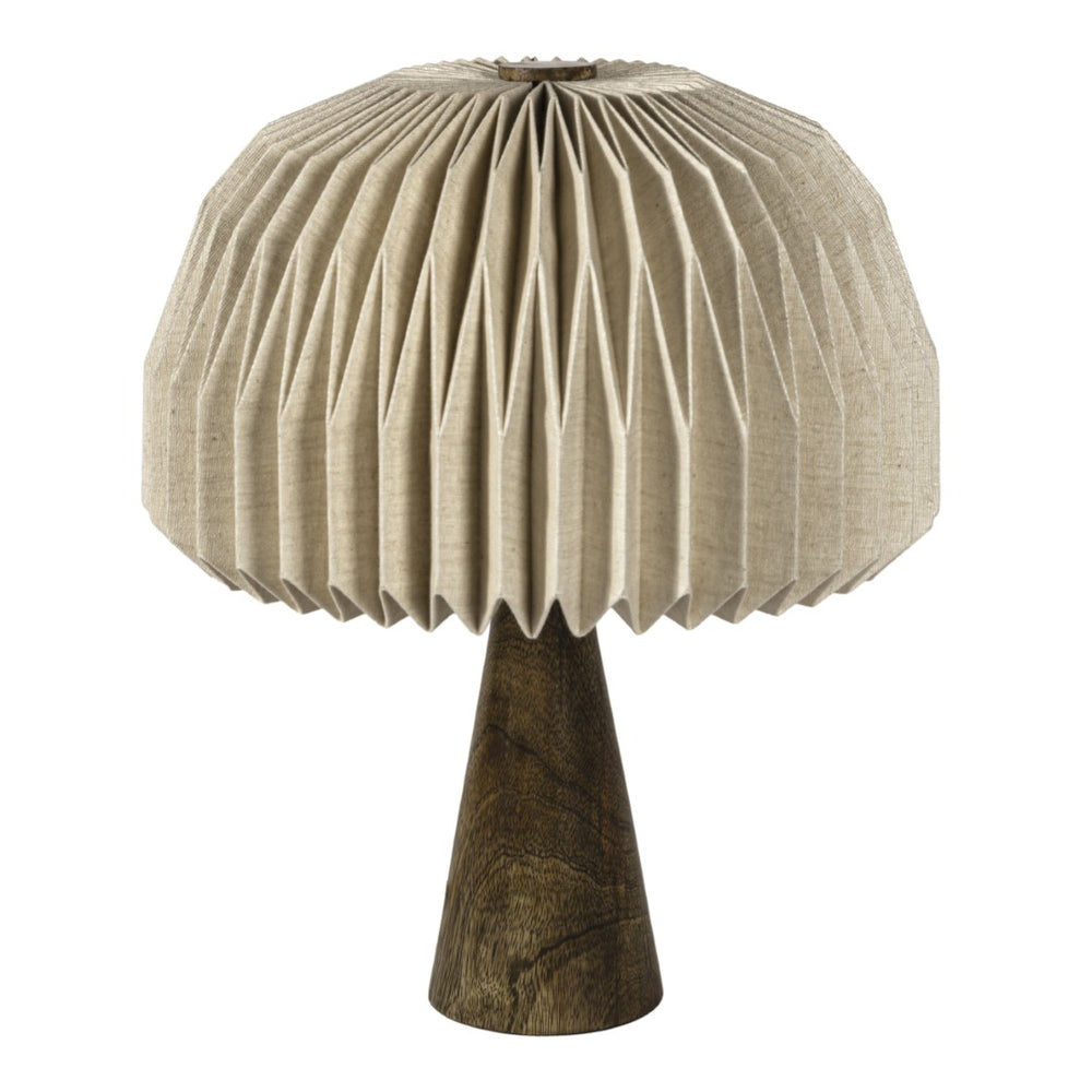 HomeRoots 13" Clear Geometric Table Lamp - Modern LED Illumination with Off-White Cylinder Shade for Any Room 716195