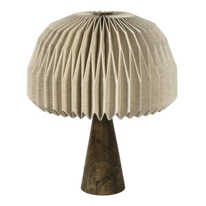 HomeRoots 13" Clear Geometric Table Lamp - Modern LED Illumination with Off-White Cylinder Shade for Any Room 716195
