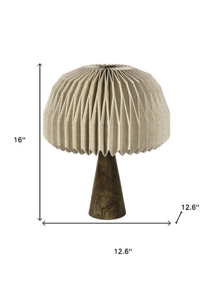 HomeRoots 13" Clear Geometric Table Lamp - Modern LED Illumination with Off-White Cylinder Shade for Any Room 716195