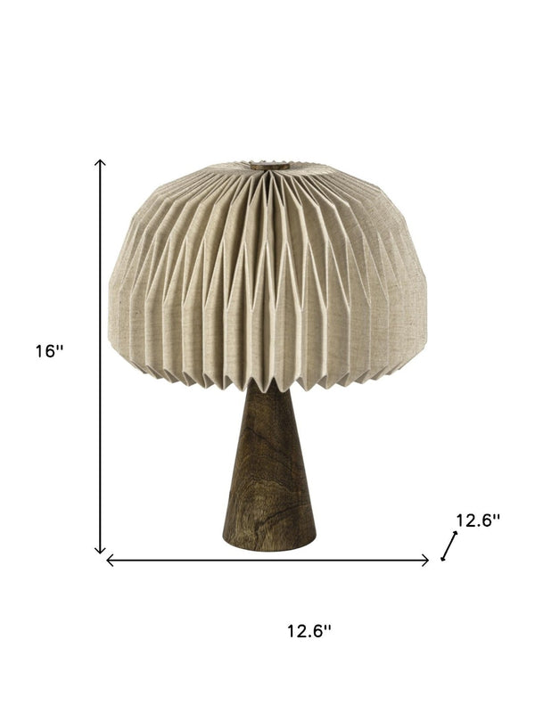 HomeRoots 13" Clear Geometric Table Lamp - Modern LED Illumination with Off-White Cylinder Shade for Any Room 716195
